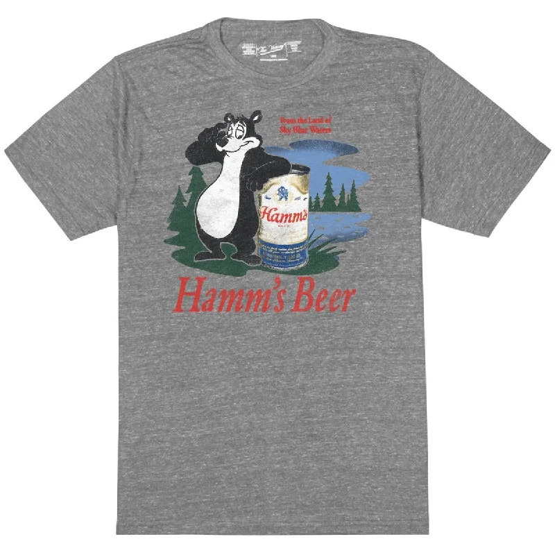 Hamms Bear Logo Heather Grey Retro Brand Mens TShirt