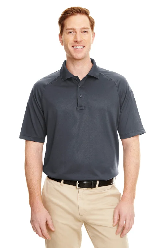 Harriton Mens Advantage Tactical Moisture Wicking Short Sleeve Polo Shirt - Dark Charcoal Grey