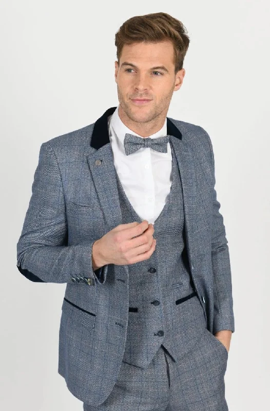 Harry Blue Check Tweed Wedding Suit | Wedding Wear | Office Suit | Check Suit