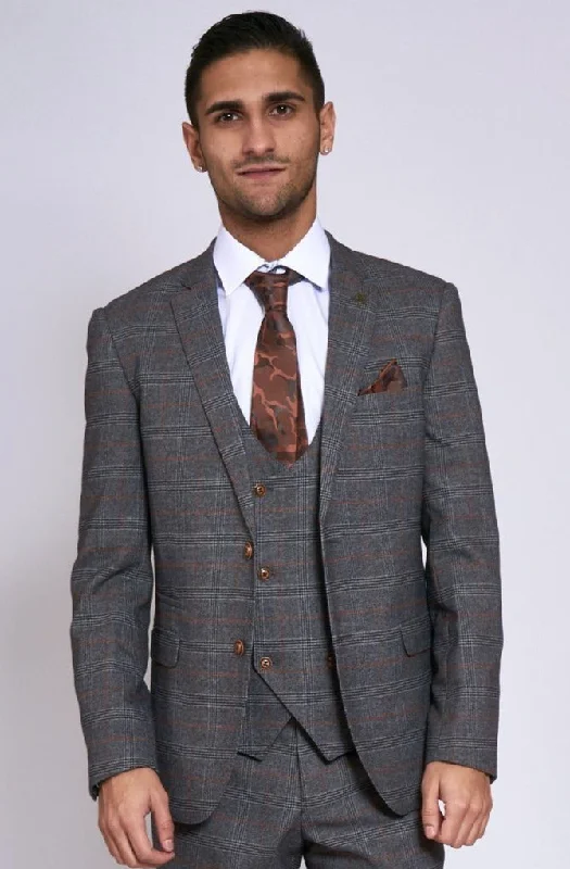 Jenson Grey Check Wedding Suit | Wedding Suit | Office Wear