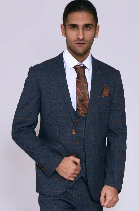 Jenson Navy Check Wedding Suit