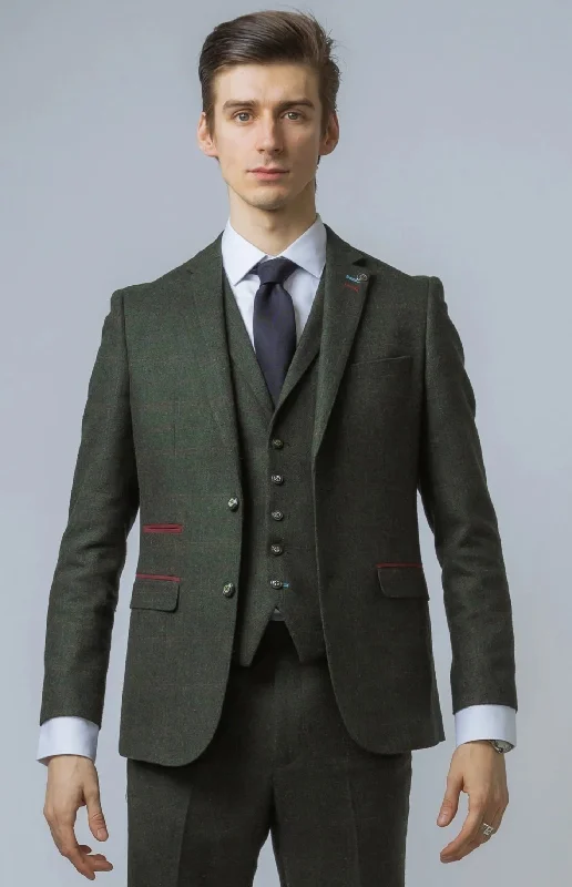 Joshua Green Tweed Check 3 Piece Suit | Check Suit | Office Wear