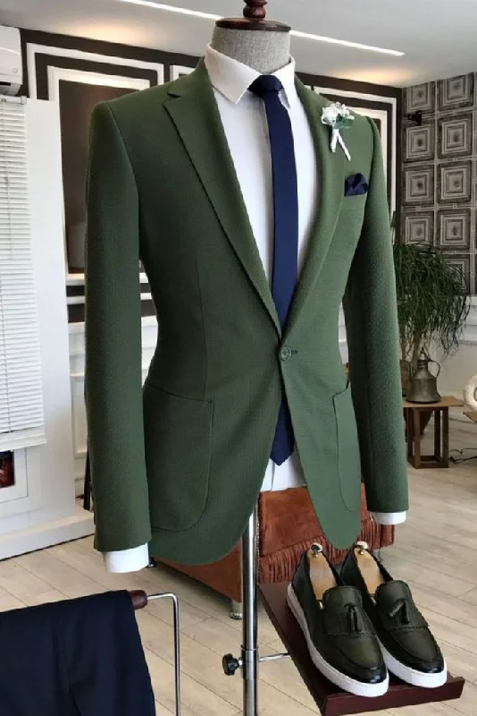 Men's Hunter Dark Green Suit 2 Piece Formal Dinner Suit Prom Slim Fit Suit Wedding Wear Tailoring Him