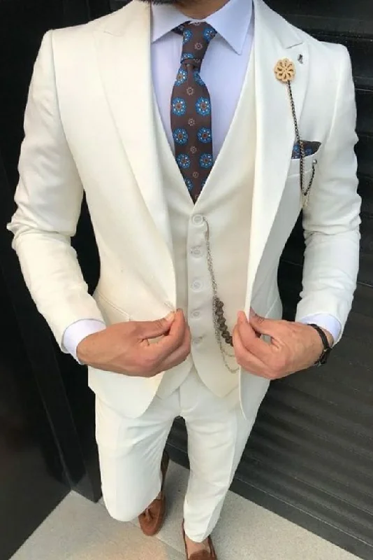 Mans Premium Classic Suit Party Wear Off White Suit Engagement Suit Grooms Wedding Suit For Him