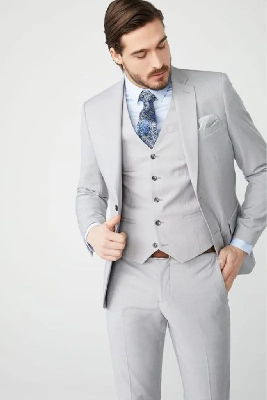 Light Grey Suits For Men, Men Suit 3 Piece, Bespoke For Men, One Button Suits, Dinner Suits, Wedding Groom Suits, Slim Fit Suits