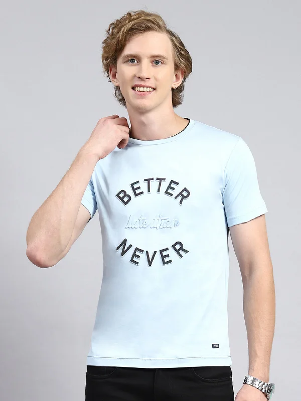 Men Blue Printed T-Shirt