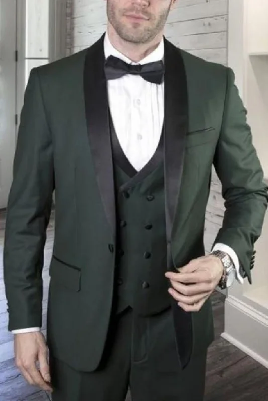 Men Tuxedo Hunter Green Suit Wedding Wear Formal Fashion Slim Fit Suit Prom Suit Bespoke For Him