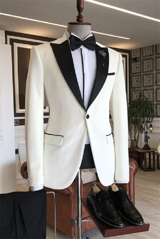 Men Classic Tuxedo Two Piece Suit Wedding Outwear Dinner Suit Bespoke Formal Fashion Suit