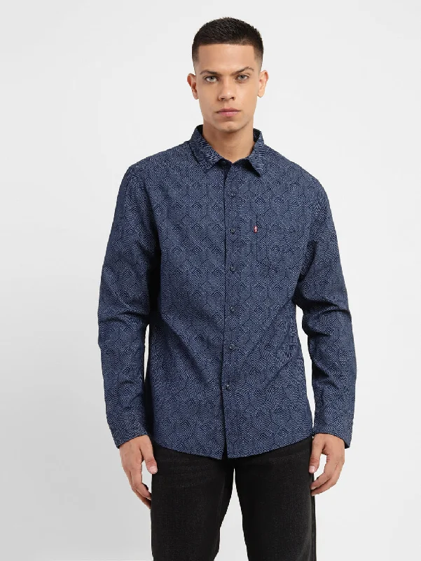 Men's Geometric Print Slim Fit Shirt