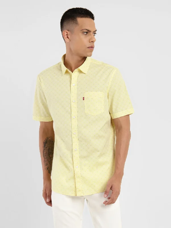 Men's Geometric Print Slim Fit Shirt