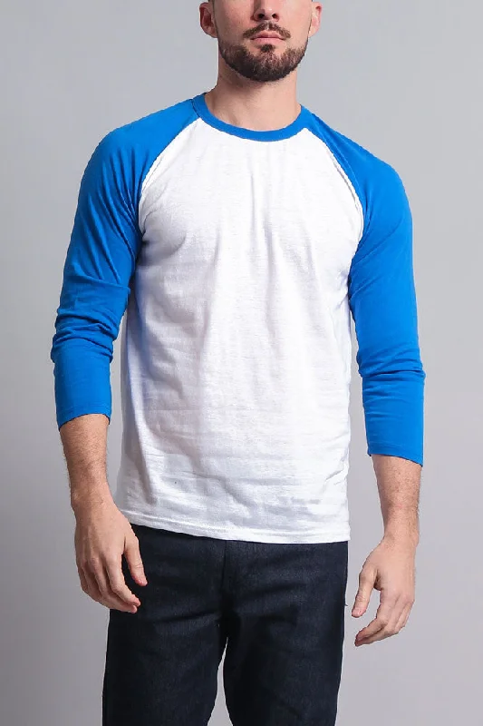 Men's Baseball T-Shirt (White/Royal Blue)