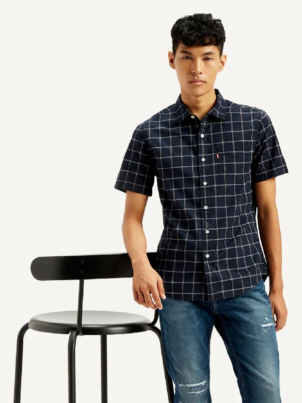 Men's Checkered Collar Neck Shirt