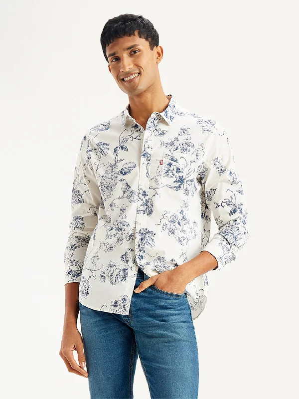 Men's Floral Print Regular Fit Shirt