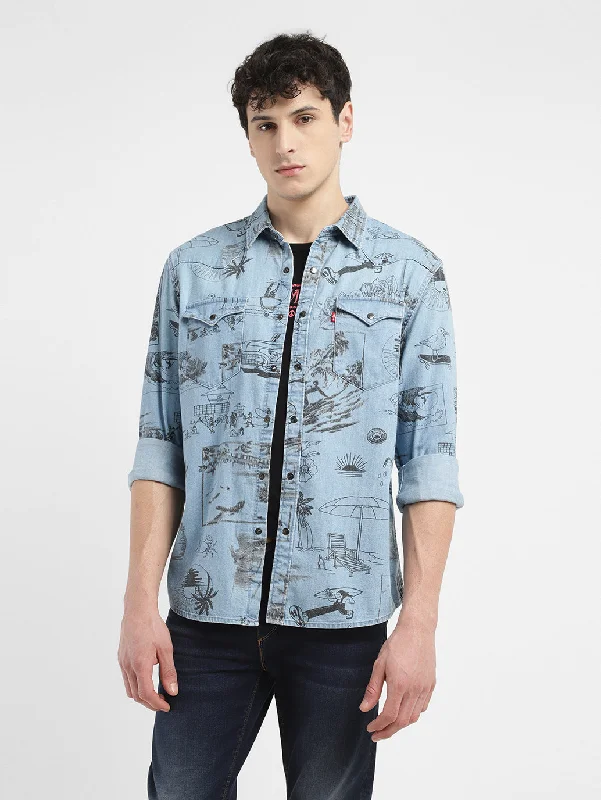 Men's Graphic Print Slim Fit Shirt