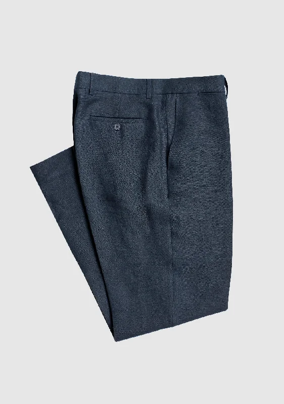 Frank Linen Trousers - Navy