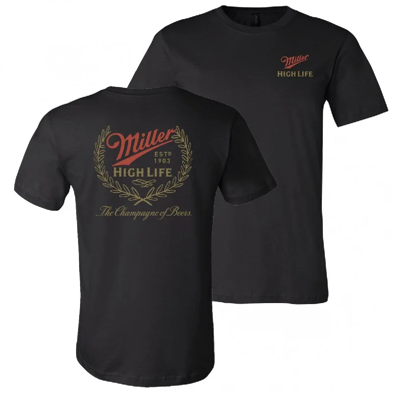 Miller High Life Logo With Rear Full Est.1903 Logo Print TShirt