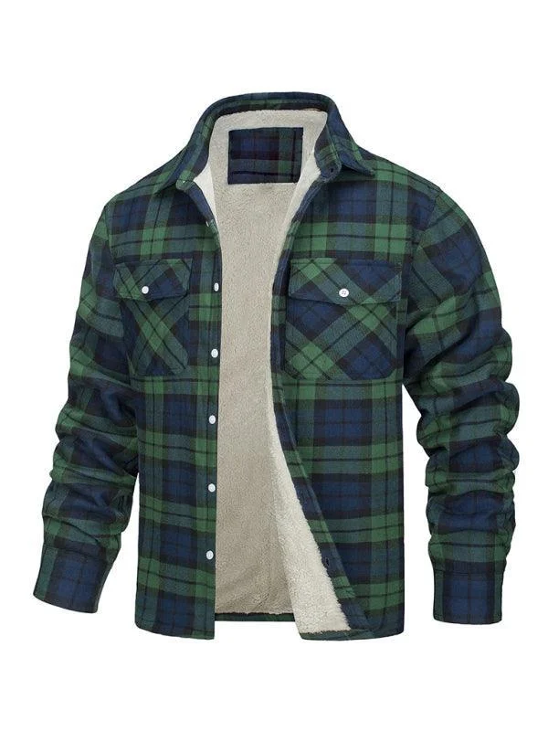 Men Plaid Winter Flannel Shirt