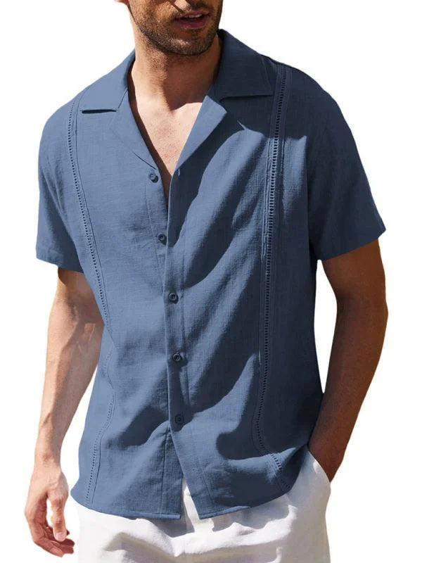 Plain Stitched Linen Shirt for Men