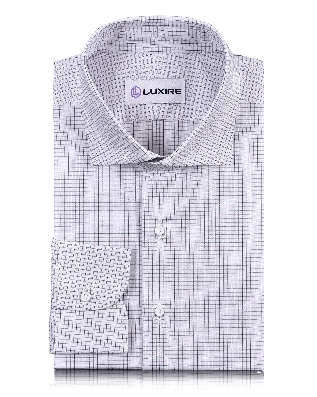 Purple Black Tattersall Checks Shirt