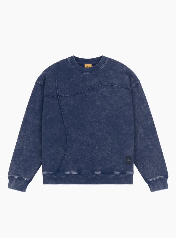 Reverse Stitch Crewneck Washed Navy