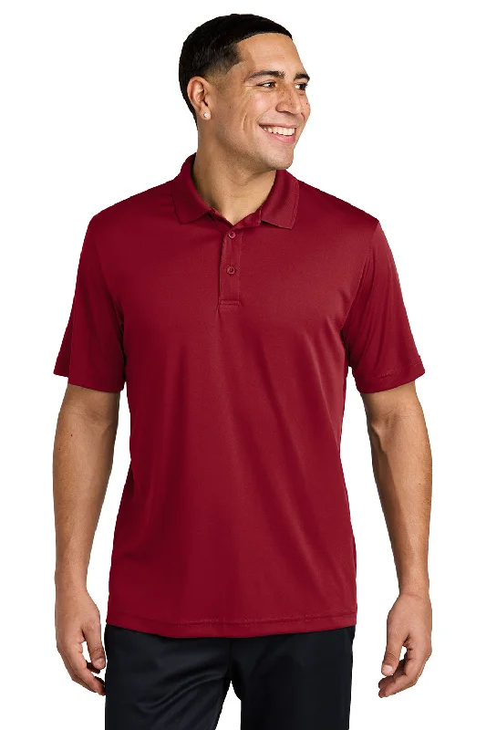 Sport-Tek Mens Competitor Moisture Wicking Short Sleeve Polo Shirt - Deep Red