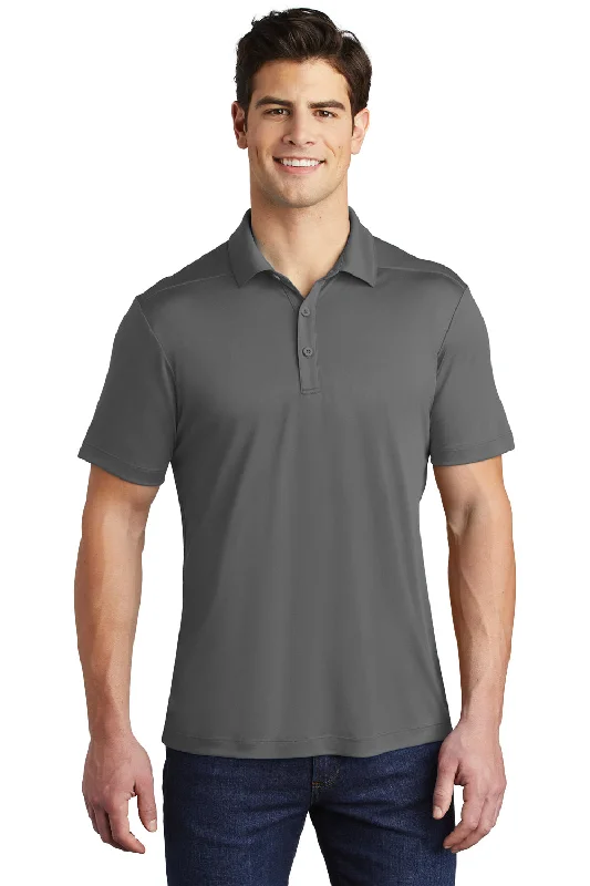 Sport-Tek Mens Moisture Wicking Short Sleeve Polo Shirt - Dark Smoke Grey