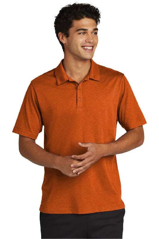 Sport-Tek Mens Strive Moisture Wicking Short Sleeve Polo Shirt - Texas Orange