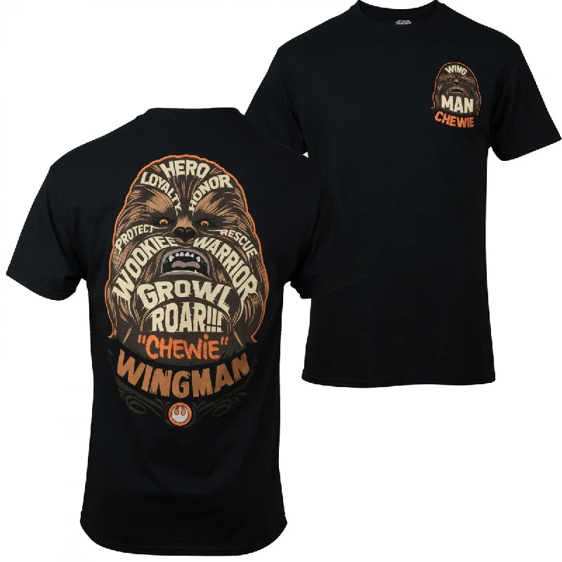 Star Wars Wing Man Chewie Front And Back Print TShirt