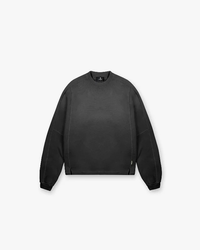 Stepped Hem Sweatshirt - Stained Black