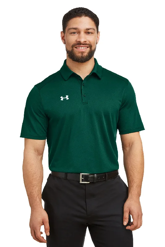 Under Armour Mens Tech Moisture Wicking Short Sleeve Polo Shirt - Forest Green