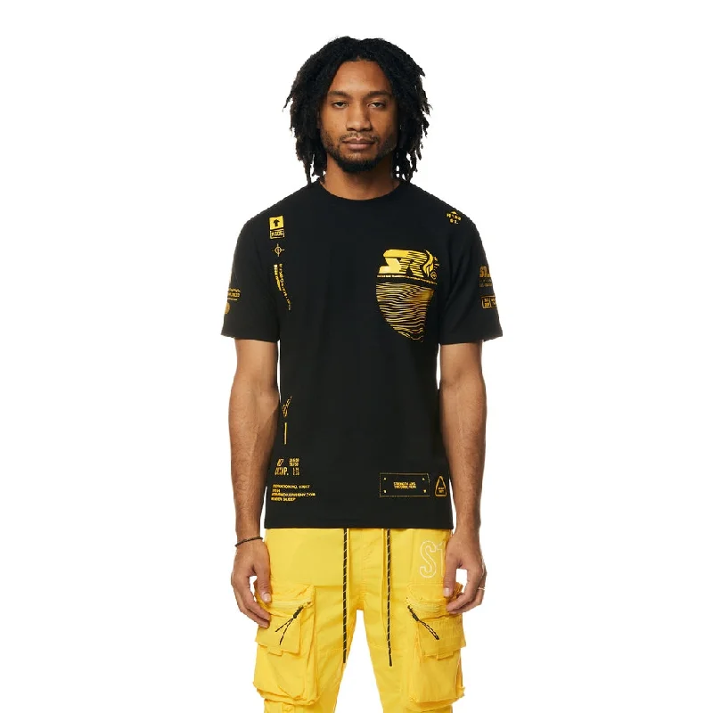 Utility Graphic Gel Printed Waffle T-Shirt - Canary