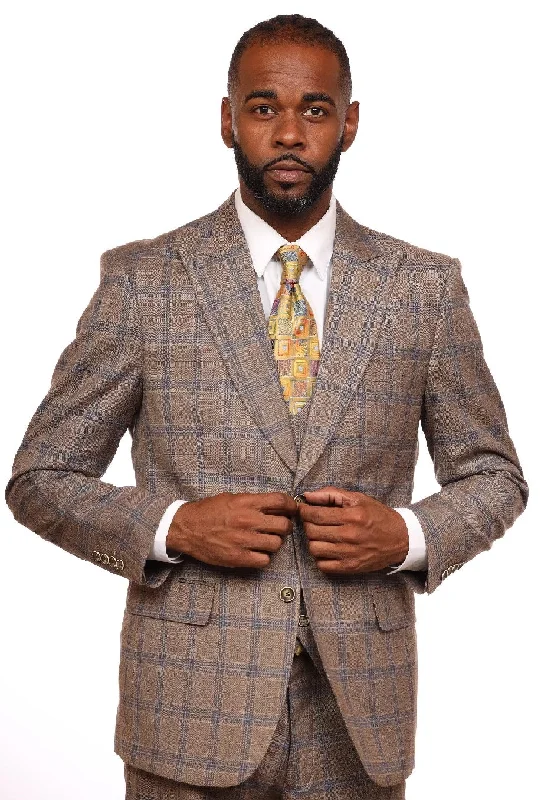 Vitali M5920 Pieces Vested  Suit Taupe